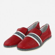 Акція на Жіночі туфлі зі шкіри Classic Style R2009 37 23.5 см Червоний/Білий від Rozetka