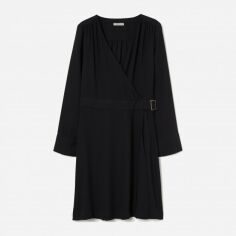 Акція на Сукня на запах міді жіноча H&M 0930877 XS Чорна від Rozetka