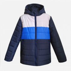 Акция на Дитяча демісезонна куртка для хлопчика Одягайко 22868 134 см Темно-синя з синім принтом от Rozetka