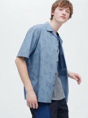 Акція на Сорочка літня чоловіча Uniqlo 910695593 XS Синя від Rozetka