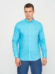 Акція на Сорочка бавовняна чоловіча Gant 11177.2 3XL (54) Бірюзова від Rozetka