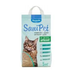 Акція на Наповнювач туалетів для кішок Природа Sani Pet бентонітовий, дрібні гранули, 5 кг від Eva