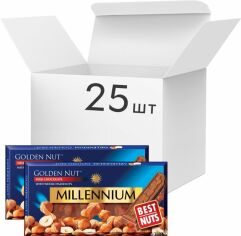Акція на Упаковка молочного шоколаду Millennium Gold з цілим фундуком 100 г х 25 шт. від Rozetka