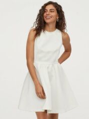 Акція на Сукня коротка осіння жіноча H&M 0834383-1 38 Молочна від Rozetka