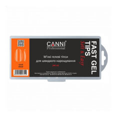 Акция на М'які гелеві тіпси для швидкого нарощування Canni Oval Clear Fast Gel Tips, 240 шт от Eva