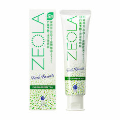 Акція на Зубна паста Zettoc Zeola White Fresh Breath Clean Green Tea Свіжий подих, 95 г від Eva