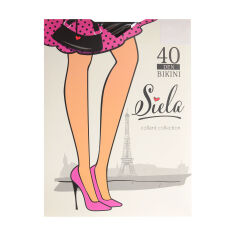 Акція на Колготки жіночі Siela Bikini з мереживними трусиками, 40 DEN, Nero, розмір 4 від Eva