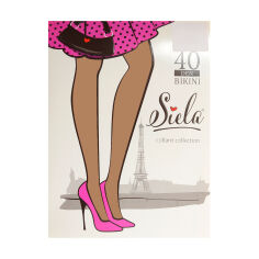 Акция на Колготки жіночі Siela Bikini з мереживними трусиками, 40 DEN, Glace, розмір 2 от Eva