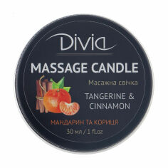 Акція на Свічка масажна Divia Massage Candle 06 Мандарин та кориця, 30 мл від Eva