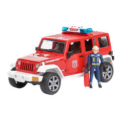 Акція на Машинка игрушечная Пожарный джип Рэнглер Рубикон с фигуркой пожарного Bruder (02528) від Будинок іграшок