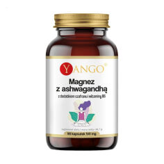 Акция на Дієтична добавка в капсулах Yango Magnesium with Ashwagandha, Saffron and Vitamin B6 Магній з ашвагандою, шафраном і вітаміном B6, 541 мг, 90 шт от Eva