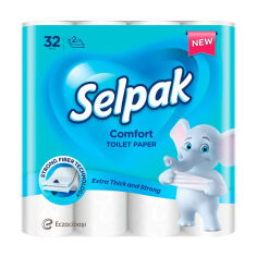 Акція на Туалетний папір Selpak Comfort 2-шаровий, білий, 150 відривів, 32 рулони від Eva