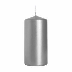 Акція на Циліндрична свічка Bispol срібна, 10 см (50/100-271) від Eva