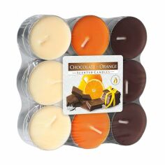 Акція на Ароматична свічка Bispol Scented Candle Chocolate-Orange, 18 шт (p15-340 s18) від Eva