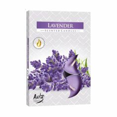 Акція на Ароматична свічка Bispol Scented Candle Lavender, 6 шт (p15-79 a6) від Eva