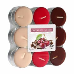 Акція на Ароматичні свічки Bispol Scented Candles Шоколад-вишня, 18 шт від Eva