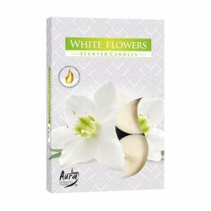 Акція на Ароматична свічка Bispol Scented Candle White Flowers, 6 шт (p15-179 а6) від Eva
