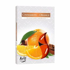 Акція на Ароматична свічка Bispol Scented Candle Cinnamon-Orange, 6 шт (p15-159 a6) від Eva