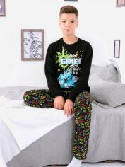 Акція на Піжама дитяча (футболка з довгими рукавами + штани) Носі Своє 6347-043-33-1 140 см Gamer (чорна) (p-11770-129181) від Rozetka