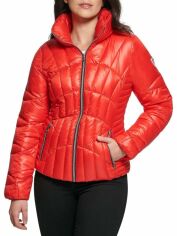 Акция на Куртка демісезонна коротка жіноча Guess 613103043 L Червона от Rozetka