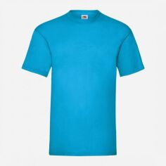 Акція на Футболка бавовняна довга чоловіча Fruit of the loom Valueweight 0610360ZU XL Бірюзова від Rozetka