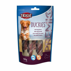 Акція на Ласощі для собак Trixie Premio Duckies з качиною грудкою, 100 г від Eva