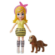 Акція на Ігровий набір Polly Pocket Стильний гардероб модниці блондинка та собака (HKV88/5) від Будинок іграшок