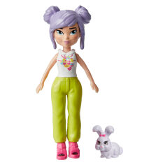 Акція на Ігровий набір Polly Pocket Стильний гардероб модниці фіолетове волосся та кролик (HKV88/2) від Будинок іграшок