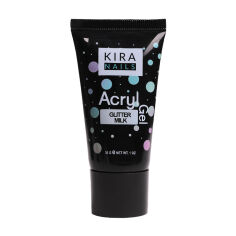 Акція на Акрил-гель для нігтів Kira Nails Acryl Gel Glitter Milk, 30 г від Eva