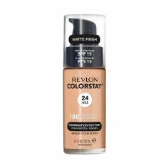 Акція на Тональний крем для обличчя Revlon ColorStay Makeup for Combination/Oily Skin SPF 15 для комбінованої та жирної шкіри, 180 Sand Beige, 30 мл від Eva