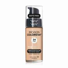 Акція на Тональний крем для обличчя Revlon ColorStay Makeup for Combination/Oily Skin SPF 15 для комбінованої та жирної шкіри, 110 Ivory, 30 мл від Eva