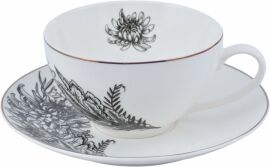 Акція на Чашка чайна з блюдцем Astera Charm Floral Black 410 мл (A0530-CS410-C) від Rozetka