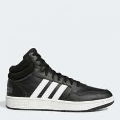 Акция на Чоловічі черевики Adidas Hoops 3.0 Mid GW3020 46 (11UK) 29.5 см Cblack/Ftwwht/Gresix от Rozetka