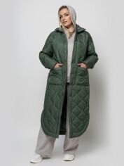 Акция на Куртка демісезонна довга жіноча VLAVI Кері 138901 50 Зелена от Rozetka