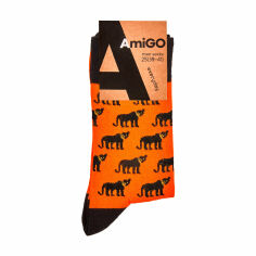 Акція на Шкарпетки чоловічі AmiGO класичні, тигри, розмір 25 від Eva