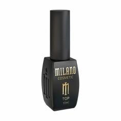 Акция на Топ для гель-лаку Milano Cosmetic No Sticky Top Confetti без липкого шару, з блискітками, 02, 10 мл от Eva