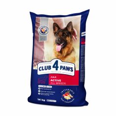 Акция на Сухий корм для активних собак всіх порід Club 4 Paws Premium Актив, 14 кг от Eva