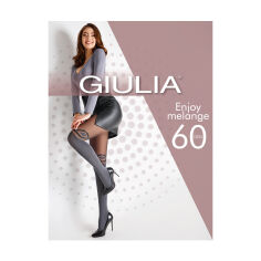 Акція на Колготки жіночі Giulia Enjoy Melange 60 DEN Dark Grey Melange з імітацією панчіх, розмір 2 від Eva