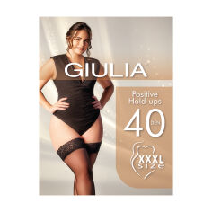 Акція на Панчохи жіночі Giulia Positive Hold Ups з мереживною резинкою, 40 DEN, Nero, розмір 8 від Eva