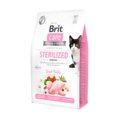 Акция на Сухий корм для стерилізованих кішок Brit Care Sterilized Sensitive з чутливим травленням, з кроликом, 2 кг от Eva
