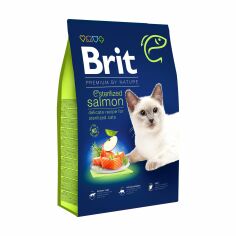 Акция на Сухий корм для стерилізованих кішок Brit Premium by Nature Cat Sterilised з лососем, 8 кг от Eva