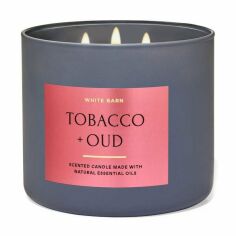 Акція на Ароматична свічка Bath & Body Works White Barn Tobacco & Oud Scented Candle, 411 г від Eva