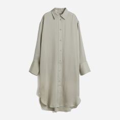 Акция на Сукня-сорочка міді літня жіноча H&M 1005002 S Світло-сіра от Rozetka