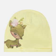 Акция на Дитяча демісезонна шапка-біні для дівчинки Dembohouse Темін 21.02.034 50 см Жовта от Rozetka