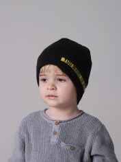 Акция на Дитяча демісезонна шапка-біні для хлопчика Andy Фавн 22.02.117 52 см Чорна от Rozetka
