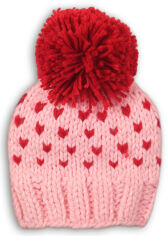 Акция на Дитяча зимова шапка з помпоном для дівчинки Minoti Hat 33 7183 47-49 см Рожева от Rozetka