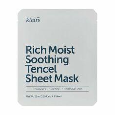 Акція на Зволожувальна тканинна маска для обличчя Dear Klairs Rich Moist Soothing Tencel Sheet Mask, 25 мл від Eva