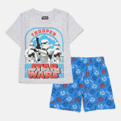 Акція на Дитяча літня піжама для хлопчика Disney StarWars SW 52 04 A354 98 см Сірий/Синій від Rozetka