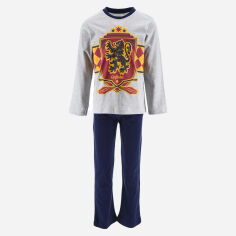Акция на Піжама (футболка з довгими рукавами + штани) дитяча Disney Harry Potter HW2115 140 см Світло-сіра от Rozetka