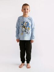 Акция на Піжама (світшот + штани) дитяча Фламінго 329-331 128 см Сіро-блакитна от Rozetka